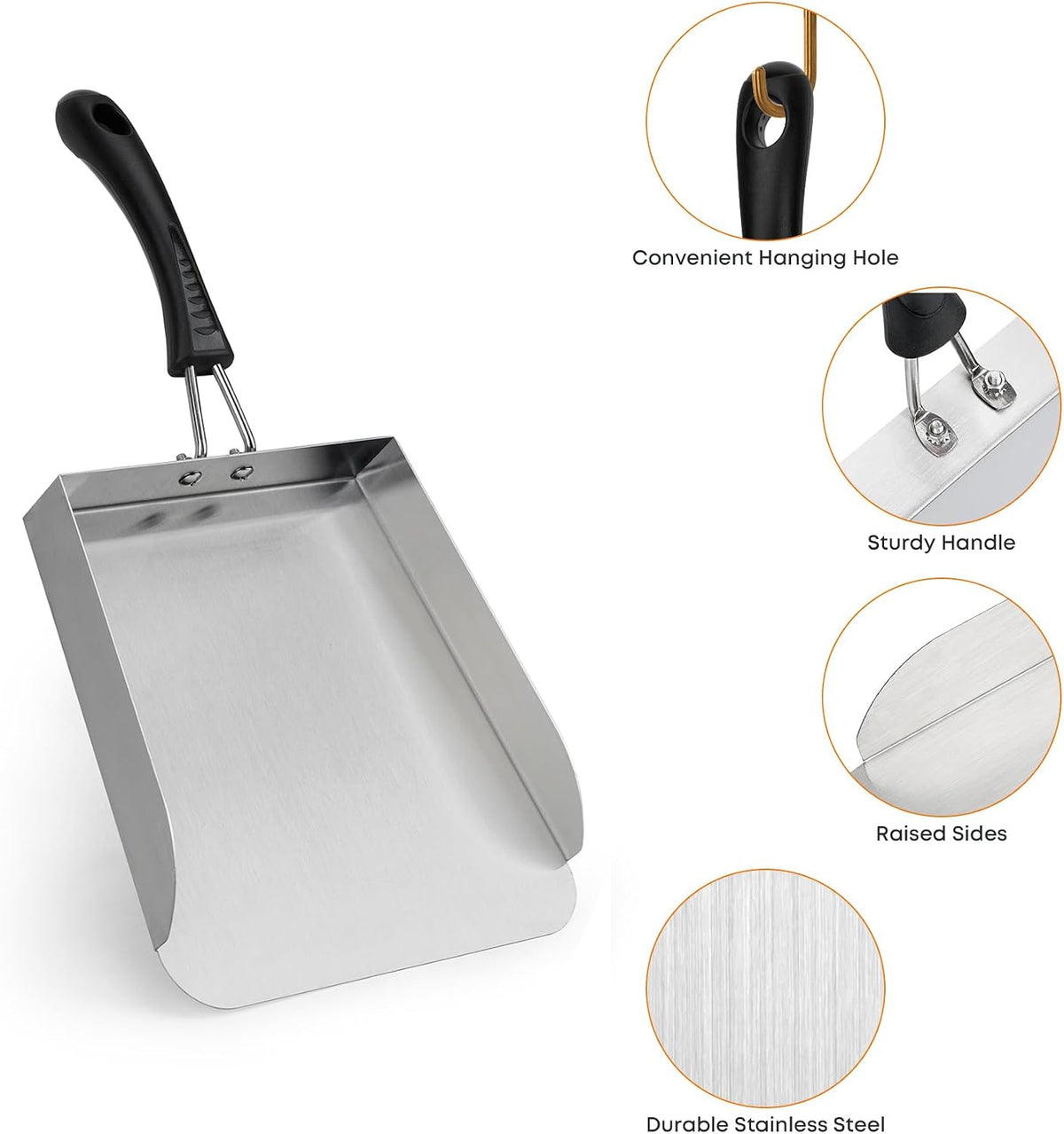 Stanbroil Large Griddle Scoop Spatula Food Mover for Rice, Veggies & More