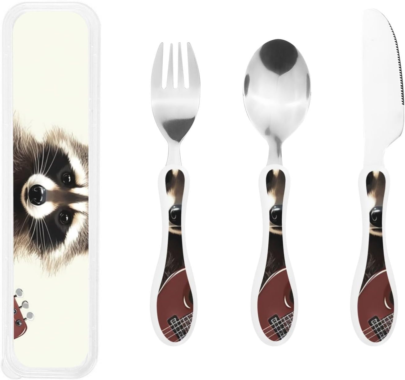 3-Piece Kids Silverware Set With Storage Case, Stainless Steel Reusable Children Safe Knife Spoon Fork Set Long Haired Dachshund Children Flatware Set For Kids Lunch Box