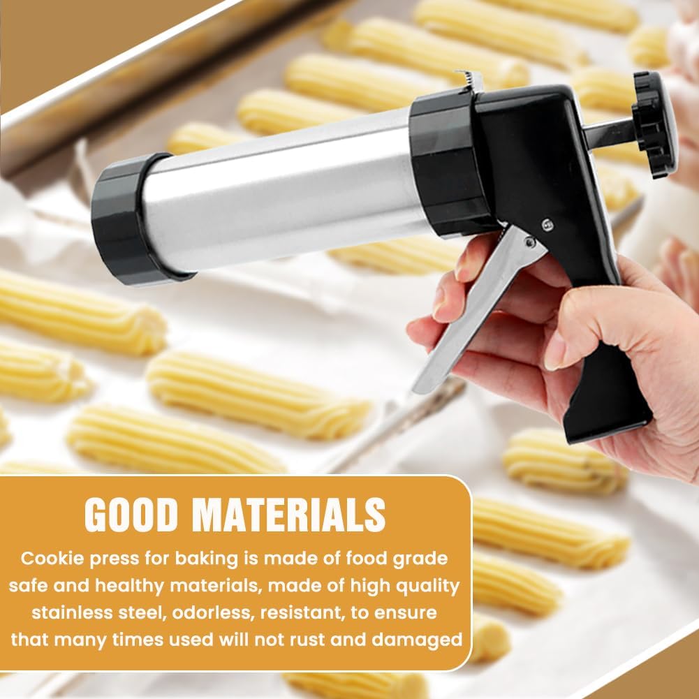 Cookie Press for Baking, Spritz Cookie Press Kit with 13 Discs 8 Tips