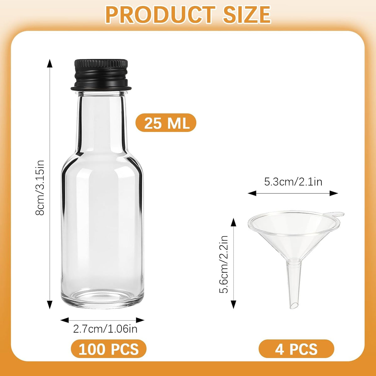 100 Pcs Mini Liquor Bottles Plastic Mini Salad Dressing Bottle Christmas Small Shooter Alcohol Holders with Cap Wine Hot Sauce(0.8 Oz,Black)