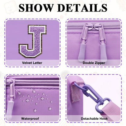 Lunch Box for Women Girls Adult Teens Kids Lunch Bag School Work Picnic Meal Food Container Carrier Purse Cooler,Insulated Lunch Tote with Handheld Shoulder Strap Water Bottle Holder Purple A
