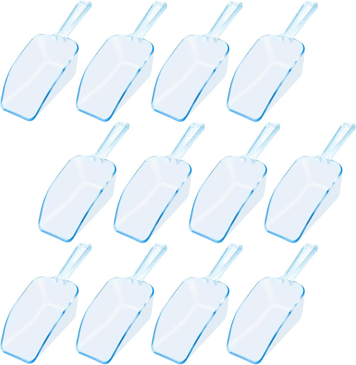 6 PCS Clear Plastic Ice Scoop(7.6 Inch) for Freezer Food Coffee Popcom Flour Dry Goods Simple Mini Ice Cube Shovel Scoopers Laundry Spoons Freezer Bucket Bin Containers Maker Machine Kitchen Pick