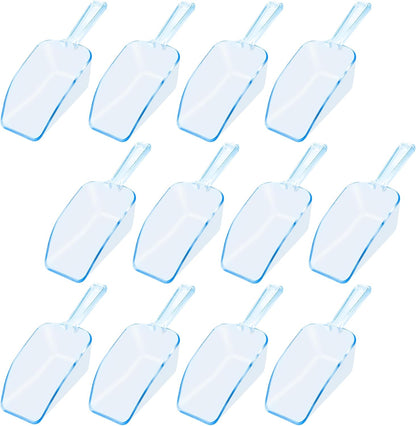 6 PCS Clear Plastic Ice Scoop(7.6 Inch) for Freezer Food Coffee Popcom Flour Dry Goods Simple Mini Ice Cube Shovel Scoopers Laundry Spoons Freezer Bucket Bin Containers Maker Machine Kitchen Pick