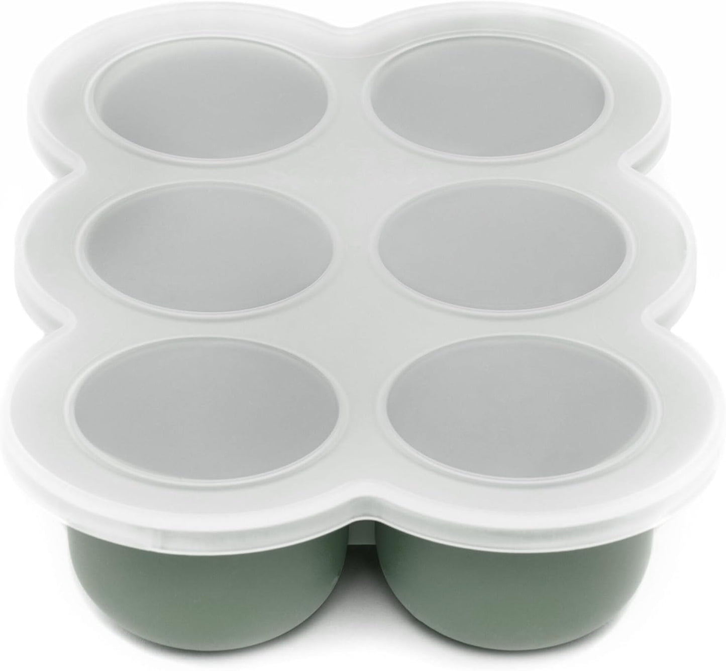 WeeSprout Silicone Freezer Tray with Clip on Lid Perfect Food Storage Container for Homemade Baby Food, Vegetable, Fruit Purees, and Breast Milk (Bright Blue, Six 3 Ounce Sections)