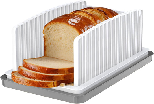 NIUXX Bread Slicer for Homemade Bread - Dishwasher Safe and Crumb Tray