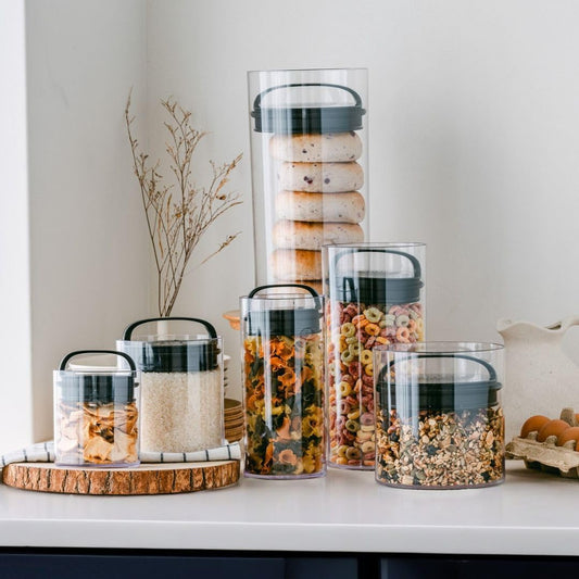 Prepara Evak Fresh Saver Plastic Airless Canister (10"x4.75"x4.75"), Medium/Tall - Shatterproof Container BPA-Free