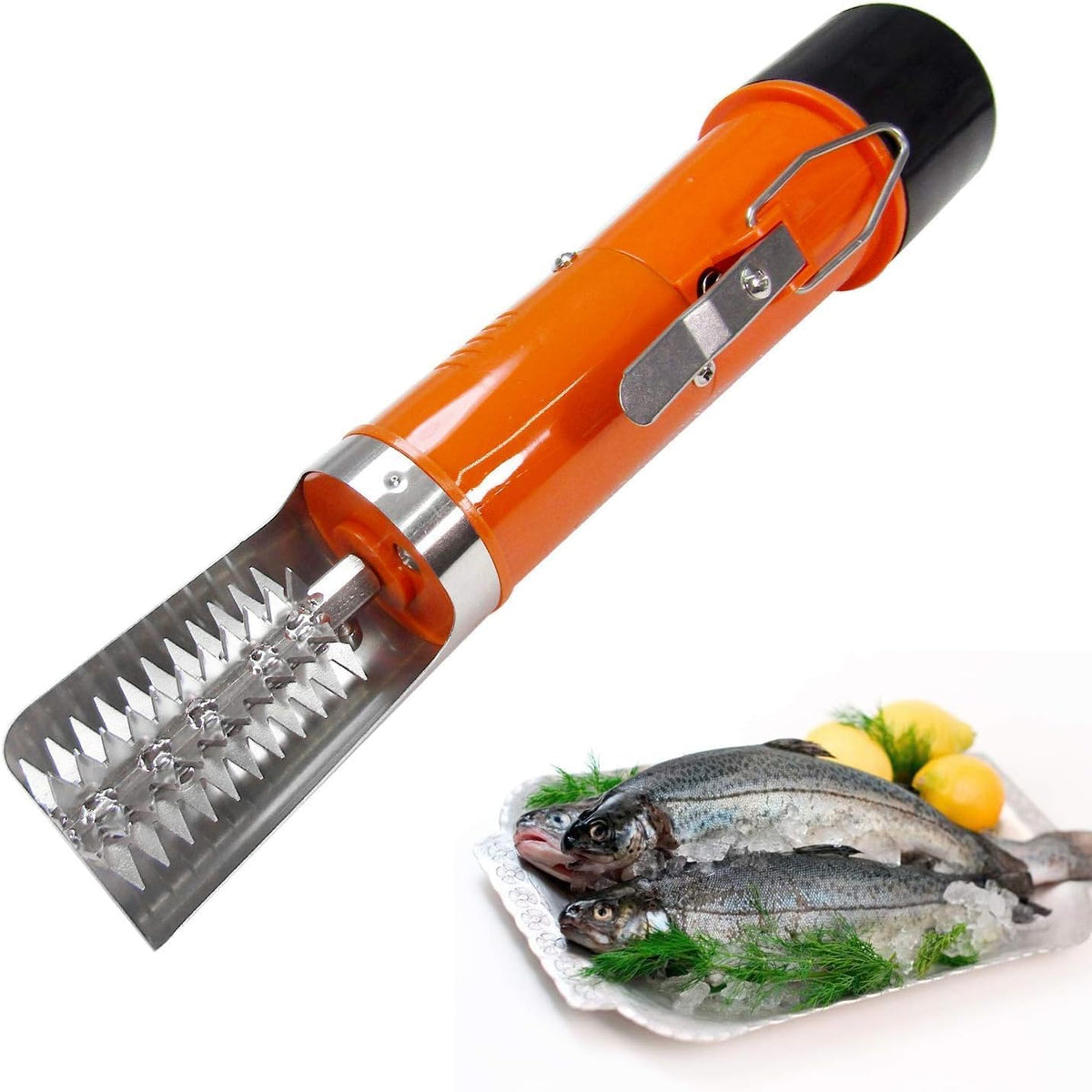Electric Fish Scaler Remover, Waterproof with Stainless Steel Blades