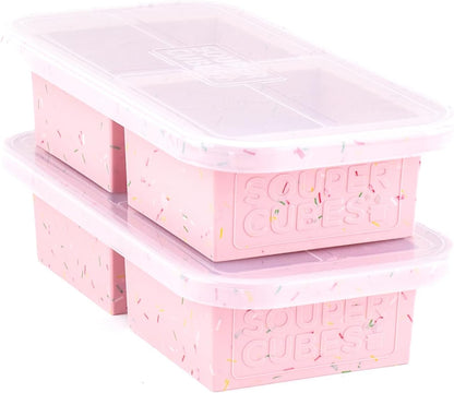 Souper Cubes 2 Cup Silicone Freezer Tray with Lid, Perfect for Storing Lasagna, Leftovers, Sauces, Portioned Meals and More, Silicone Freezer Mold for Meal Prepping - Blueberry - 1-Pack