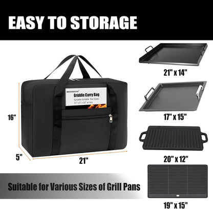 Griddle Carry Bag,Grill Accessory Storage,Large Griddle Accessories Storage Bag, Outdoor Carrying Frying Pan Handbag, Gift for men