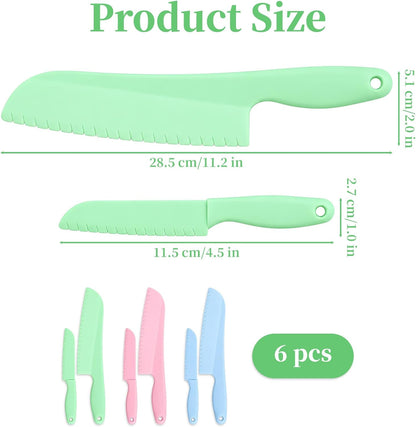 6-Piece Lettuce Knife, Plastic Knife for Cutting Lettuce, Prevents Browning