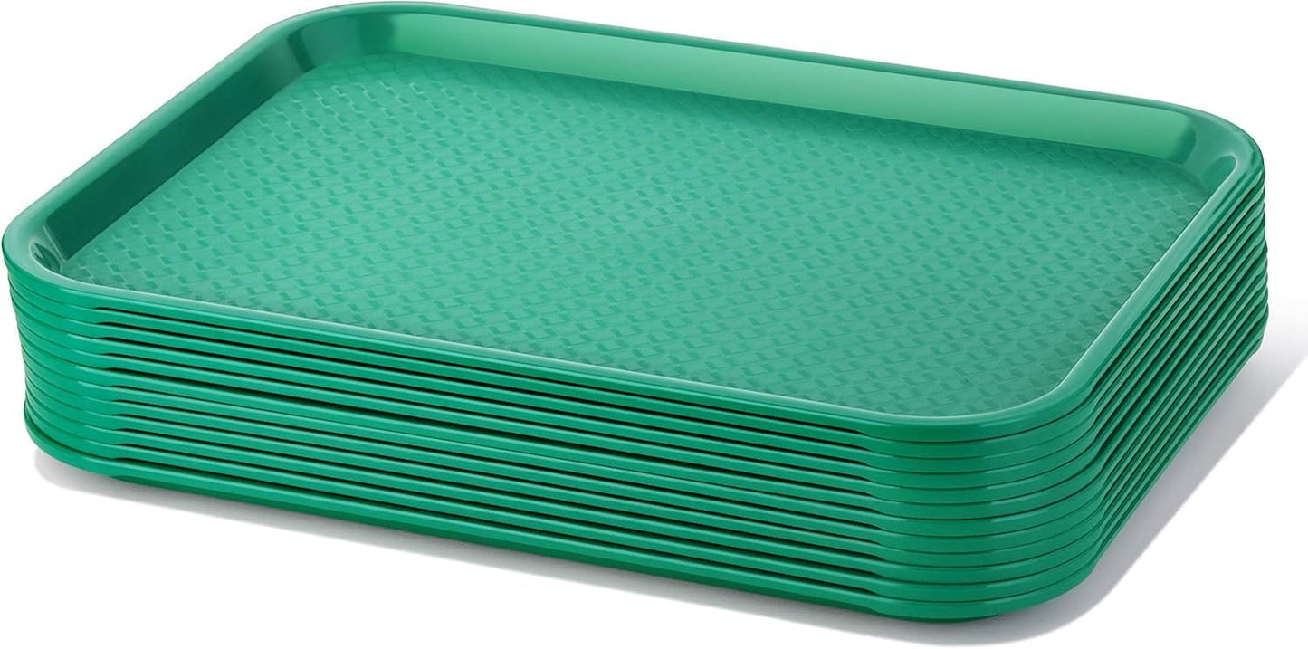 New Star Foodservice Fast Food Tray, Set of 12 (Black, 12 by 16-Inch)