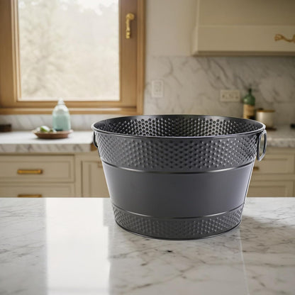 Ice Bucket for Parties Galvanized Beverage Tub, Drink Buckets Galvanized Bucket with Handles for Wine Beer Champagne Cocktails for Catering Bars (Copper-1PC)