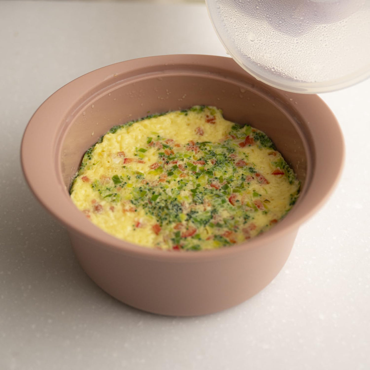 Microwave Silicone Steamer for Baby Food, Made In Korea, Oven & Dishwasher Safe to 482°F, Easy Clean, Microwave Pot with Handle & Lid, 100% Food Grade Steamer Bowl (Creme Brulee, 29oz (850ml) with basket)