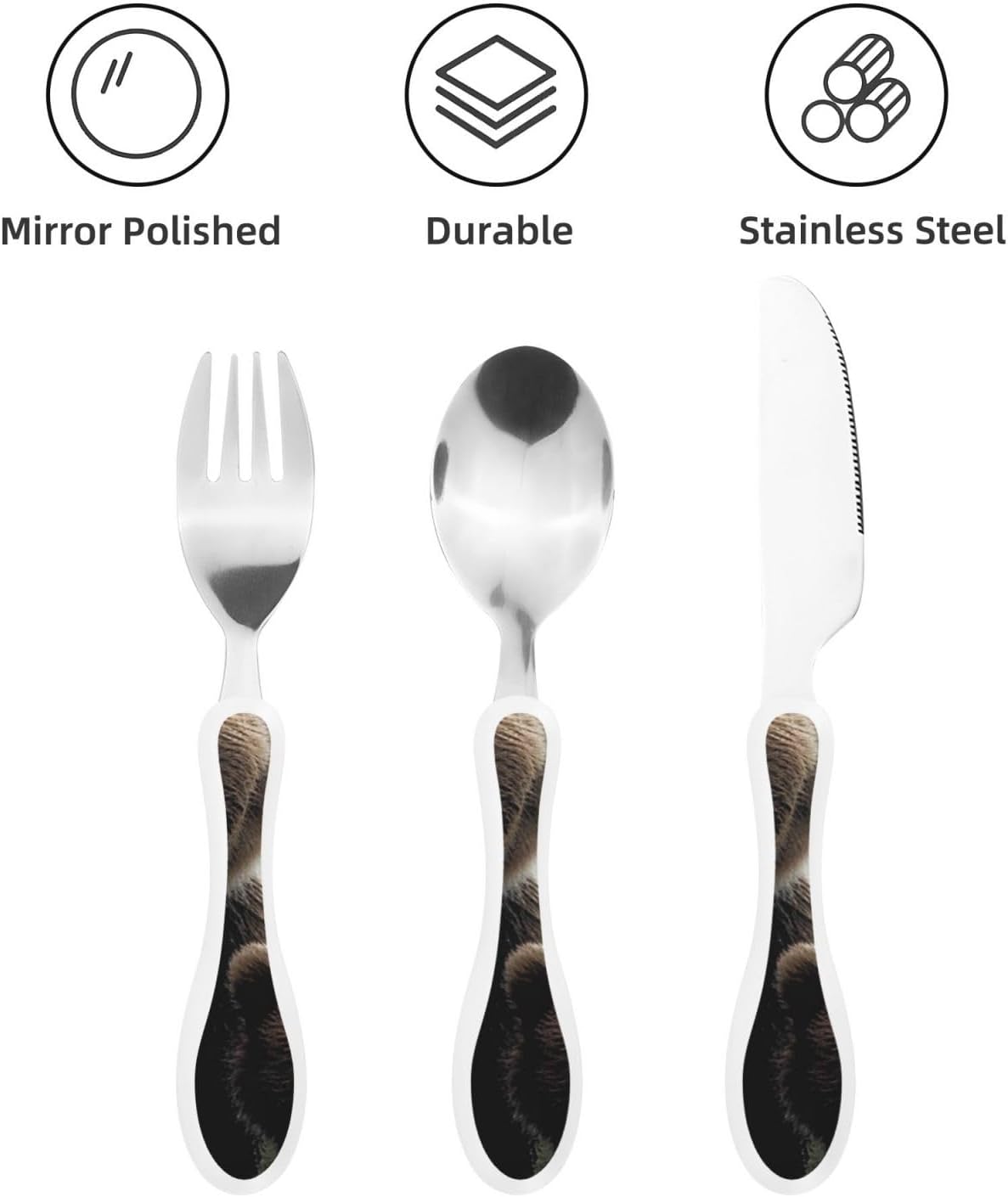 3-Piece Kids Silverware Set With Storage Case, Stainless Steel Reusable Children Safe Knife Spoon Fork Set Parrots On Branches Children Flatware Set For Kids Lunch Box