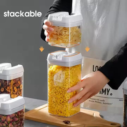 Food Flip‑Tite Airtight Storage Containers 1.2L (2‑Pack), BPA‑Free Acrylic, Easy One‑Hand Flip Lid, Stackable Pantry Jars for Snacks, Coffee, Pet Treats & Small Kitchen Items