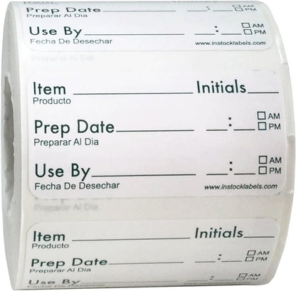 Removable Food Storage Shelf Life Labels for Food Rotation Use by Preparation Stickers Prep Date 1 x 2 Inch 500 Adhesive Stickers