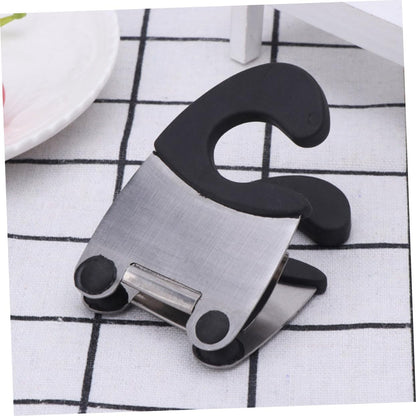 Pot Clip Spoon Holder, Stainless Steel Heat Resistant Kitchen Tool Black