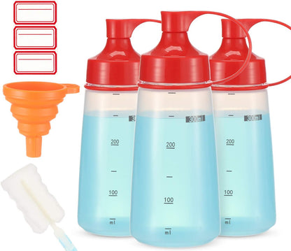 Condiment Squeeze Bottle for Sauces Wide Mouth, Plastic Squeeze Bottles for Condiments, Paint, Ketchup, Mustard, Oil, Resin, Baking, Cake Decorating, Cleaning, BPA Free-Food Grade (19 oz., 2, Count)