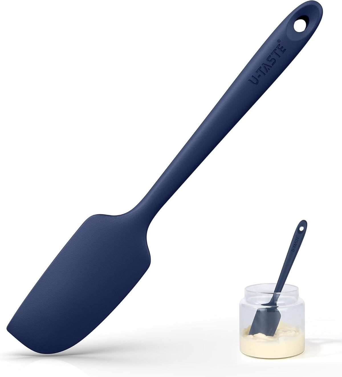 U-Taste Small Mini Silicone Spatula, 9in Rubber Jar Bowl Scraper, Black