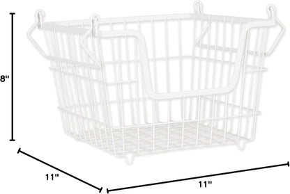 DII Metal Wire Mesh Stackable Utility Storage Bin, Small Round, 12x12x10", Bronze
