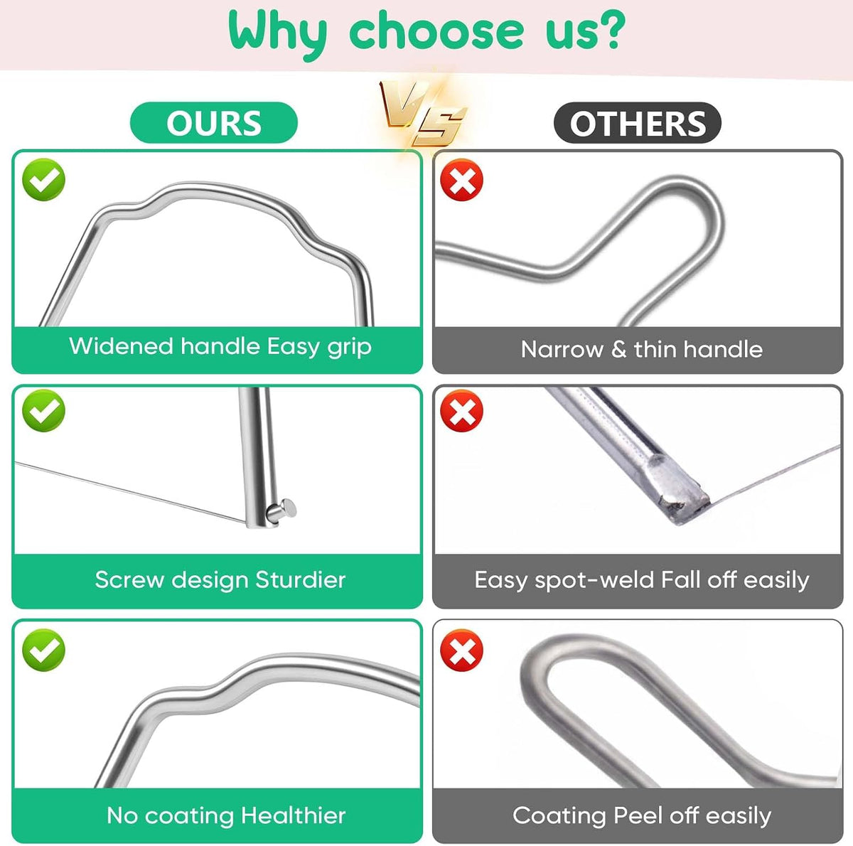 Cheese Slicer & Cheese Cutter Set 5.5/3.8/3.4 Inch（3Pcs）