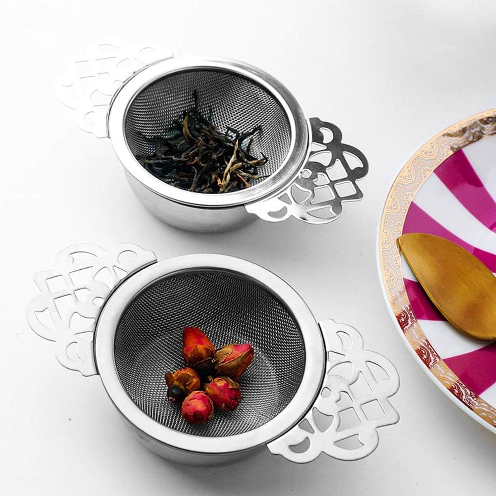 4 Set Tea Strainers with Drip Bowls Loose Leaf Tea Strainers