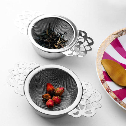 4 Set Tea Strainers with Drip Bowls Loose Leaf Tea Strainers