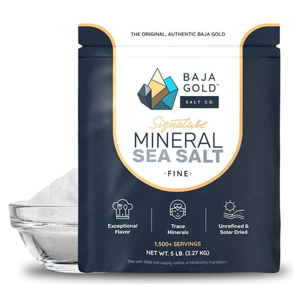 Baja Gold Signature Mineral Sea Salt, Gary Brecka Choice, Fine 1 lb Bag
