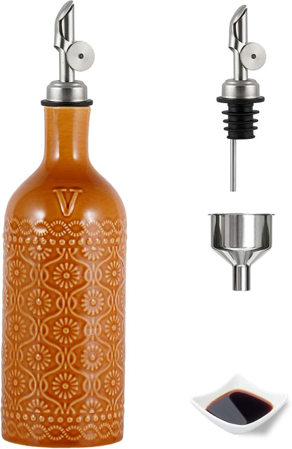 20oz Ceramic Olive Oil Dispenser Bottle - Ivory White