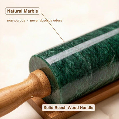 White Heavy Marble Dough Rolling Pin for Baking, 10 inch Barrel