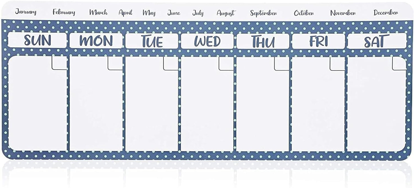Juvale Dry Erase Weekly Calendar Magnet - Magnetic Calendar for Refrigerator - Dry Erase Weekly Planner - Desk Decor & Office Desk Accessories - 11"x 4.2", Pack of 4