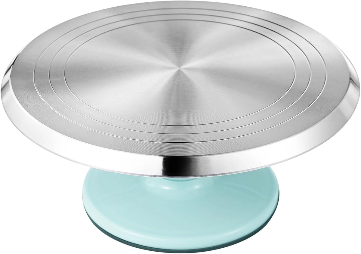 OMISTAR Aluminium Alloy Revolving Cake Stand, 12 in Cake Decorating Turntable, Non-Slip Rotating Platform, Smooth 360° Rotations for Cake Decorating and Baking Parties