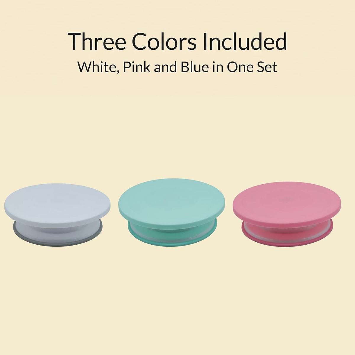 3 Pcs 11 Inch Rotating Cake Turntable, Smooth 360° Revolving Cake Stand