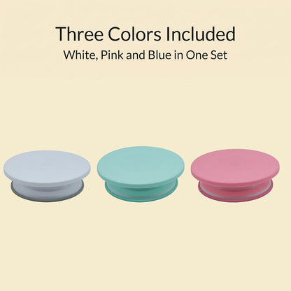 3 Pcs 11 Inch Rotating Cake Turntable, Smooth 360° Revolving Cake Stand