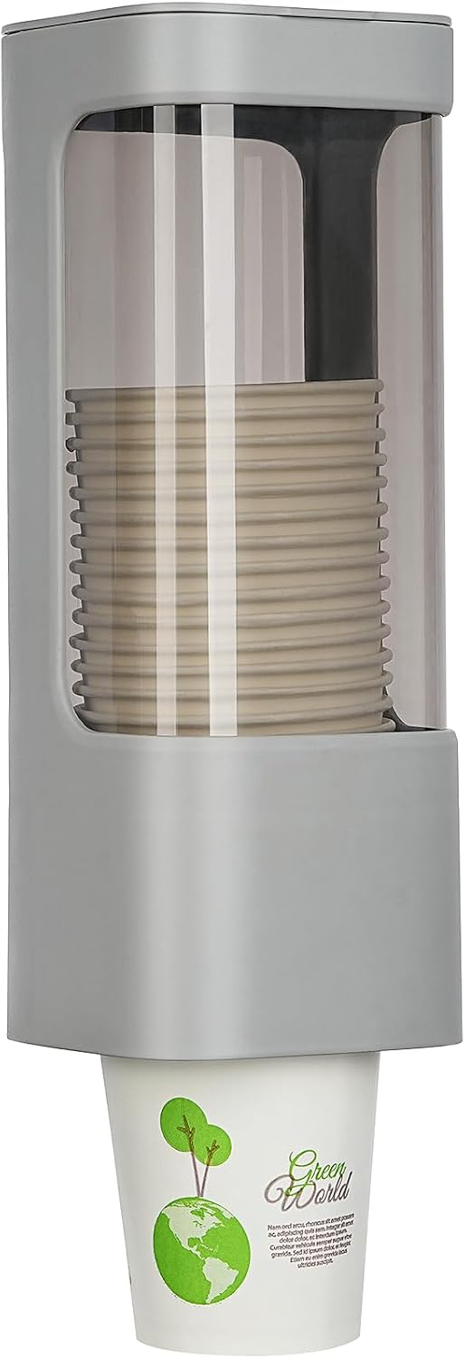 Cup Dispenser, Wall Mounted Water Cooler Cup Dispenser for 3oz-5oz Disposable Cups, Bathroom Cup Holder, Plastic Paper Cup Dispenser with Adhesive/Screw Mount for Office, Hospital, Bathroom