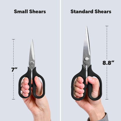Misen Heavy Duty Kitchen Shears - Stainless Steel, Versatile and Easy Clean Scissors for Meat, Herbs and Veggies - Ambidextrous Comfort Handle - Professional Grade - Black