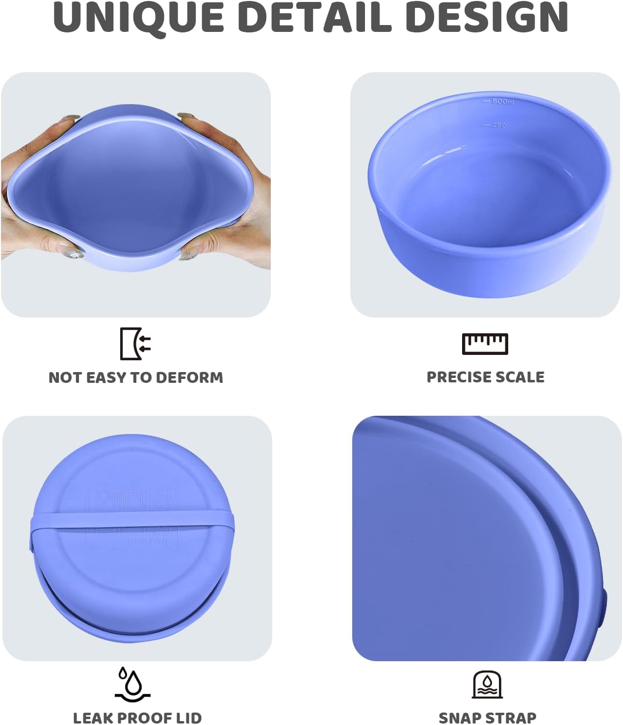 Silicone Food Storage Containers Bowl, Set of 3 Reusable Silicone Bento Lunch Box Containers with Lids (17oz, 25oz, 42oz) Dishwasher, Microwave and Freezer Safe (Bright Yellow)