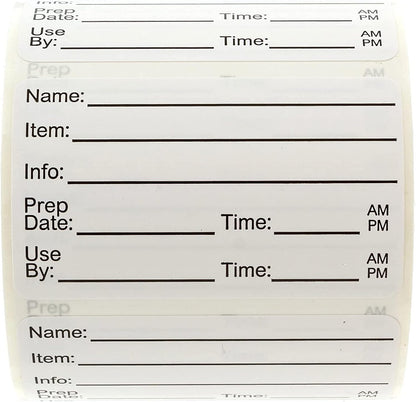 Restaurant Quality Shelf Life Labels / 500 Meal Prep Stickers/Use by Removable Labels / 2" x 3" Food Organization Sticker/Made in The USA