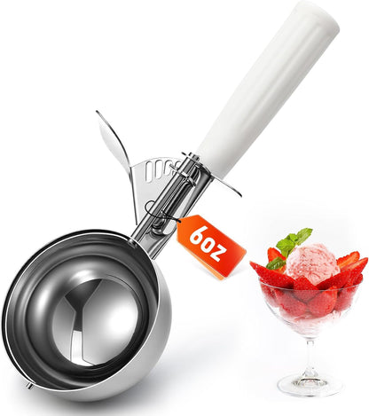 Reallnaive Ice Cream Scooper with Trigger, 4 oz, Gray