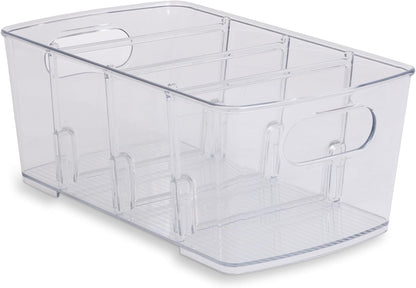 Smart Design 4-Section Clear Bin with Removable Dividers