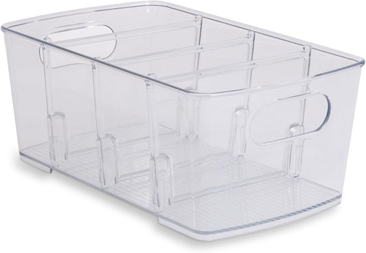 Smart Design 4-Section Clear Bin with Removable Dividers