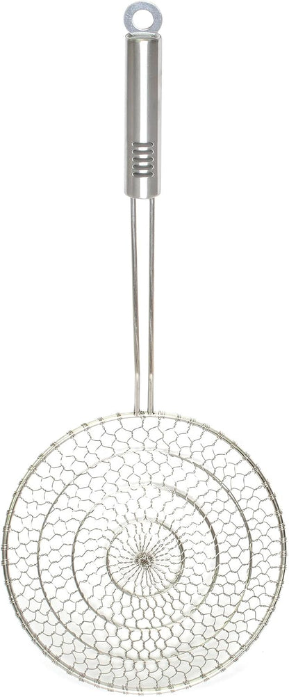 Helen's Asian Kitchen Deep Spider Strainer, 6-Inch Stainless Steel Mesh Basket With Bamboo Handle, For Noodles, Dumplings, Wontons, Deep Frying, And Draining Tasks