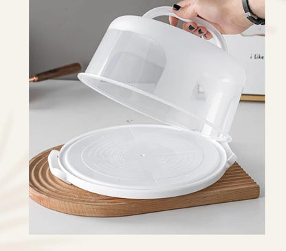 10 Inch Portable Cake Stand Carrier Holder with Lid and Handle Round Cake Storage Containers Cupcake Plastic Cake Cover Holder for Transport Red
