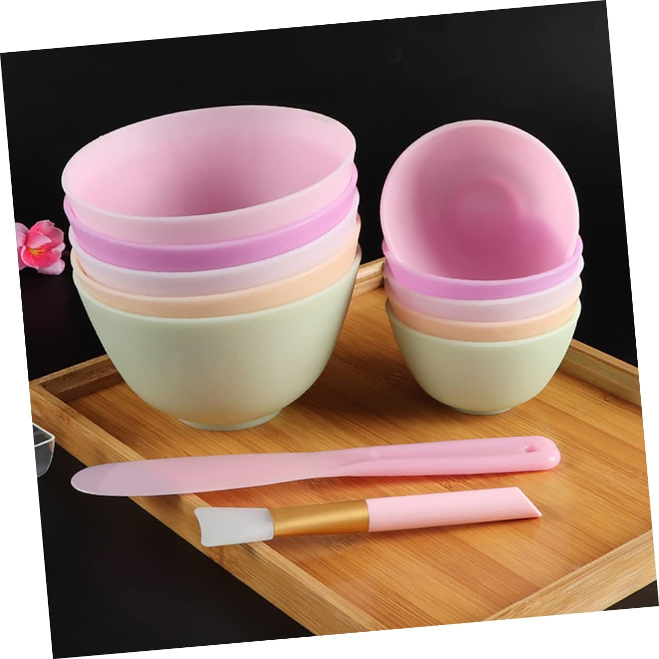 FOMIYES Silicone Facial Bowl Set 6pcs Mask Mixing Bowls Non-slip Food-grade for Diy Face Mask
