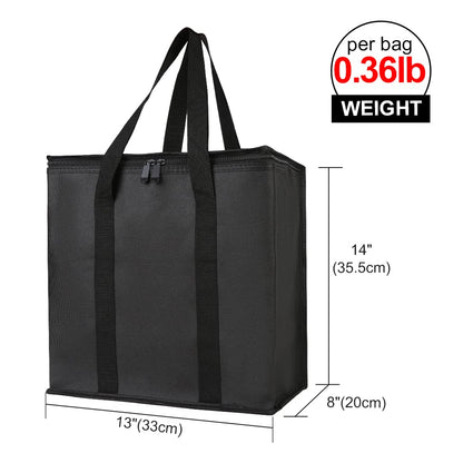Bodaon Insulated Food Delivery Bag, XXXL Pizza Delivery Bags for Hot and Cold Food, Commercial, Large Capacity Reusable Warming Bag, Catering Cooler Bag for Rideshare, Warmers for Parties (Black, 1Pk)