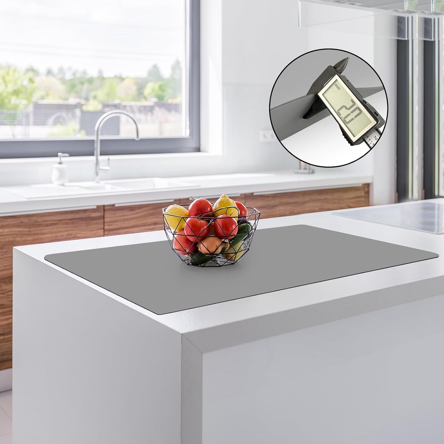 Silicone Mats for Kitchen Counter, 47.3"x23.6"x0.08" Largest Heat Resistant Mat Kitchen Island Waterproof 2MM Thick Countertop Protector Mat Nons-slip Extra Large Counter Mat (Black)