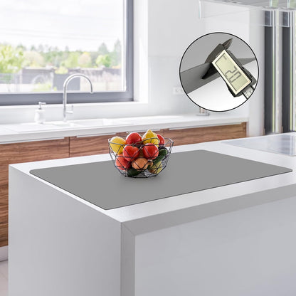Silicone Mats for Kitchen Counter, 47.3"x23.6"x0.08" Largest Heat Resistant Mat Kitchen Island Waterproof 2MM Thick Countertop Protector Mat Nons-slip Extra Large Counter Mat (Black)