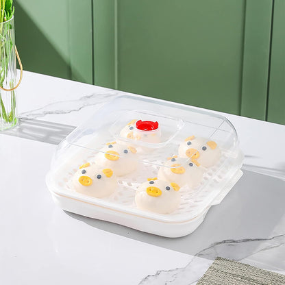 Microwave Steamer with Lid and Tray, Vegetables Steamer for Microwave Bowl, Microwavable Cookware Supplies (2 - Layer)