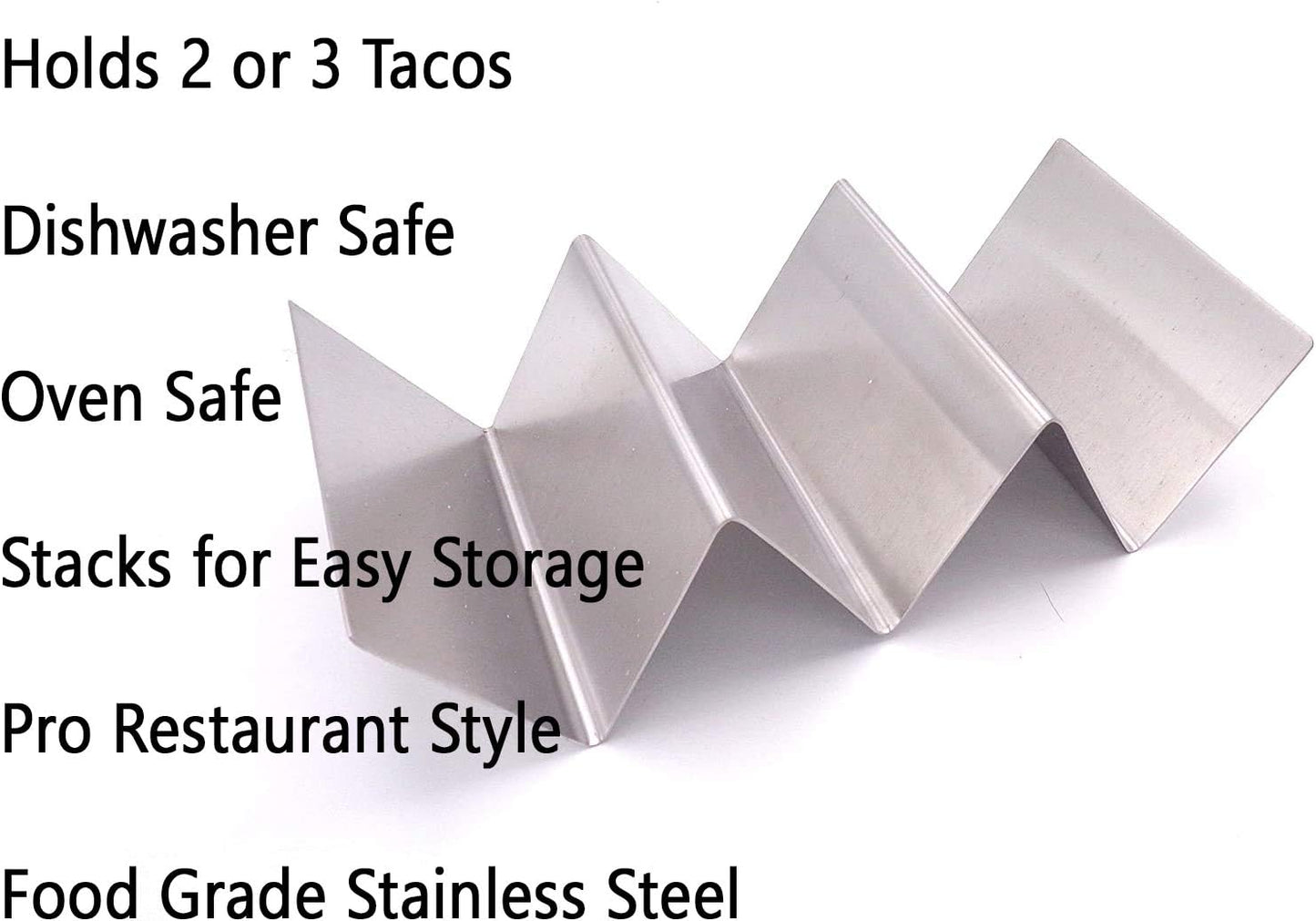 Metal Taco Holder - Stainless Steel Taco Trays- Dishwasher, Oven, and Grill Safe - Great for Sandwiches and Hotdogs Too (1)