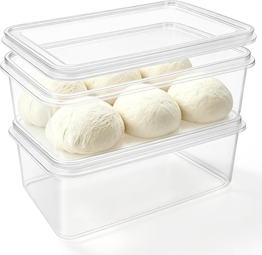 2 Pack 16 L Pizza Dough Proofing Box with Lid, Proofing Container